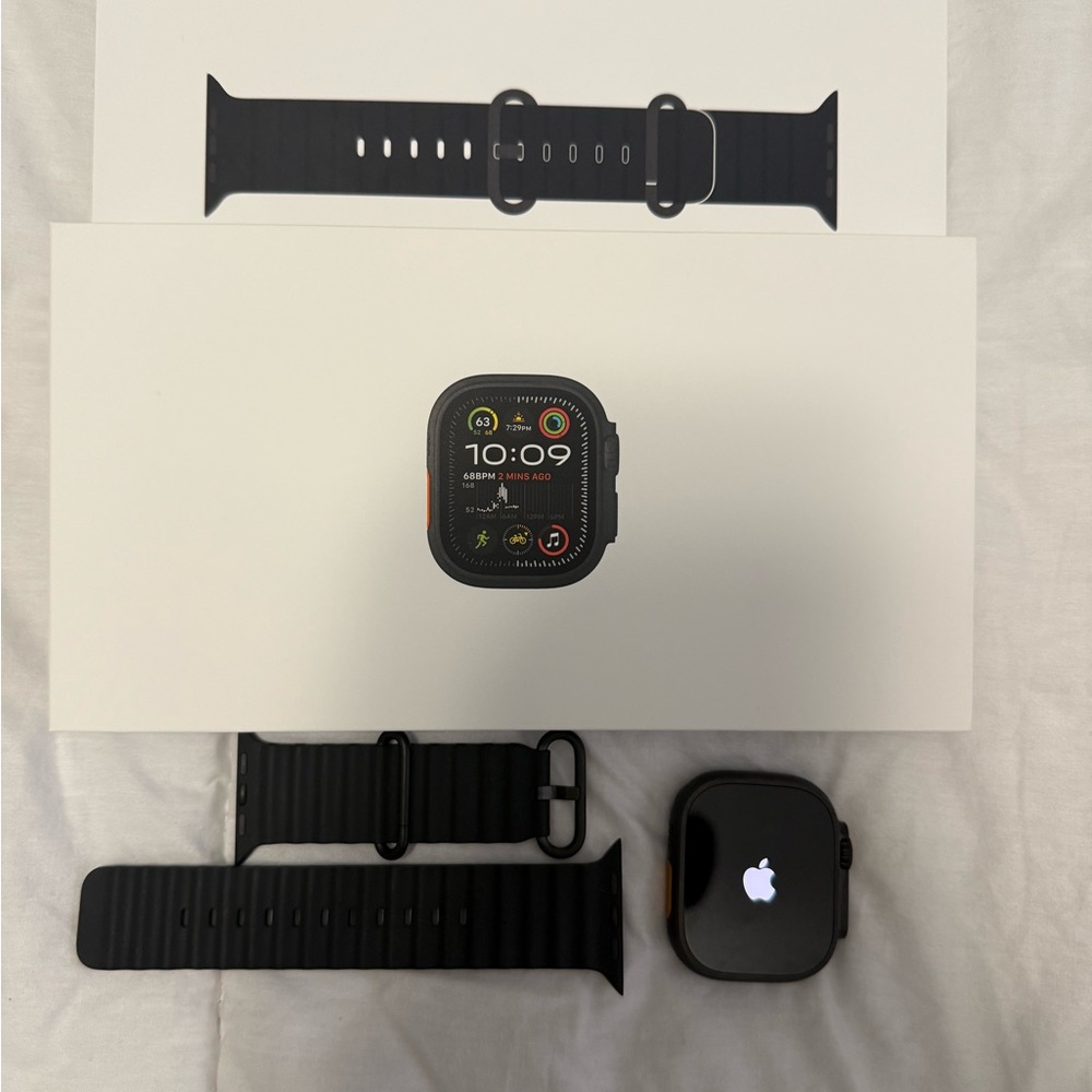 Apple watch ultra 2 with Black Band and face